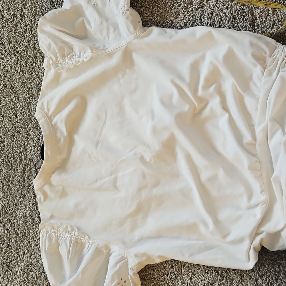 Nwt Veronica Beard White Eyelet Sleeve Mini Dress S - Picture 9 of 9